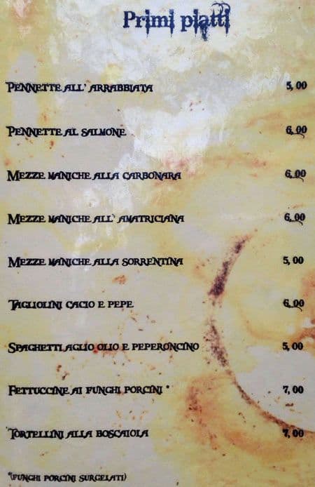 Menu di Ottocento 