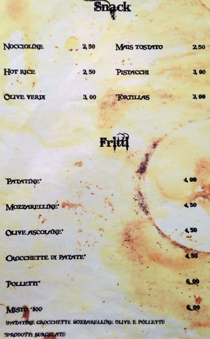 Menu di Ottocento 