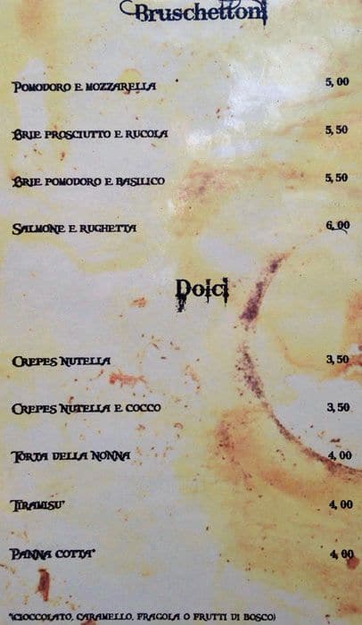 Menu di Ottocento 