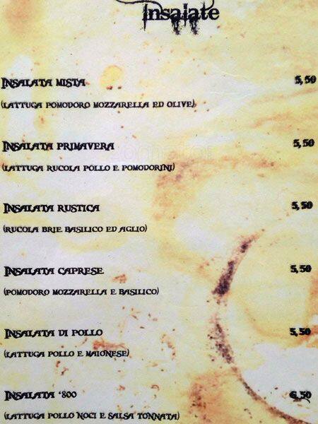 Menu di Ottocento 