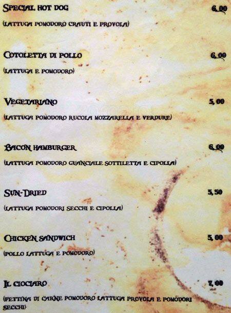 Menu di Ottocento 
