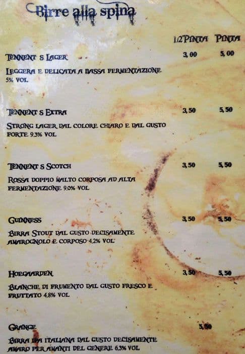 Menu di Ottocento 