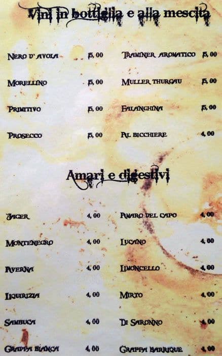 Menu di Ottocento 