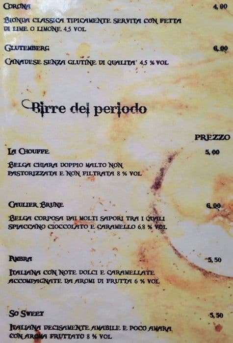Menu di Ottocento 