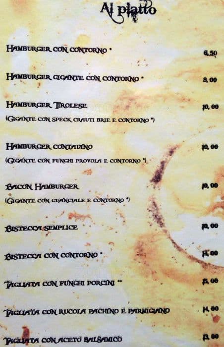 Menu di Ottocento 