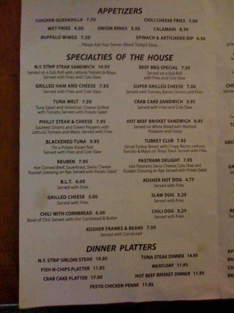 Stoney's Bar & Grill Menu Urbanspoon/Zomato