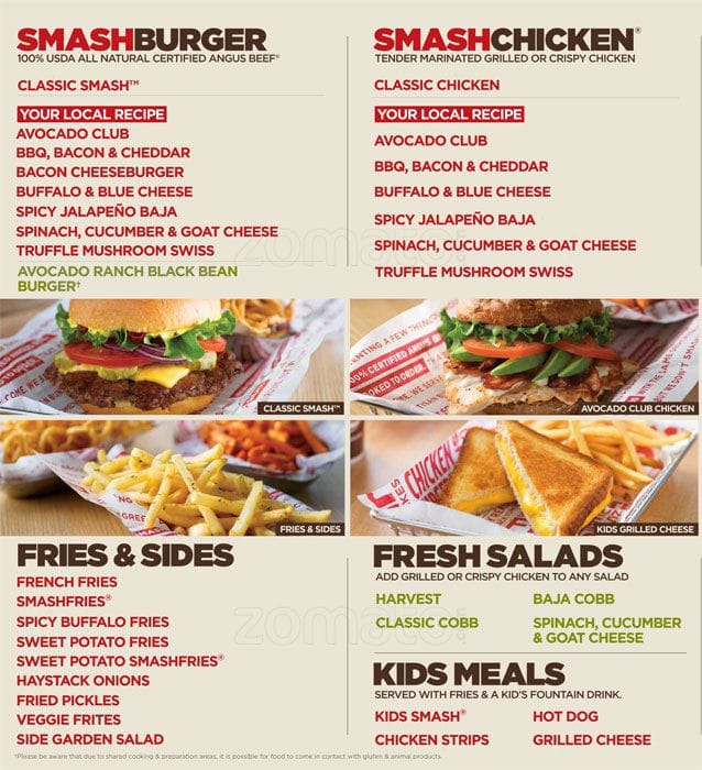 Smashburger Menu, Menu For Smashburger, Mueller, Austin - Urbanspoon Zomato