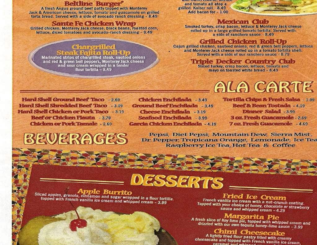 Menu at Beltline Bar, Grand Rapids