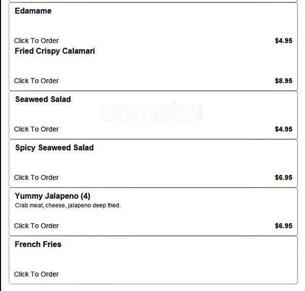 Carta de Sushi Kitchen & Hot Pot
