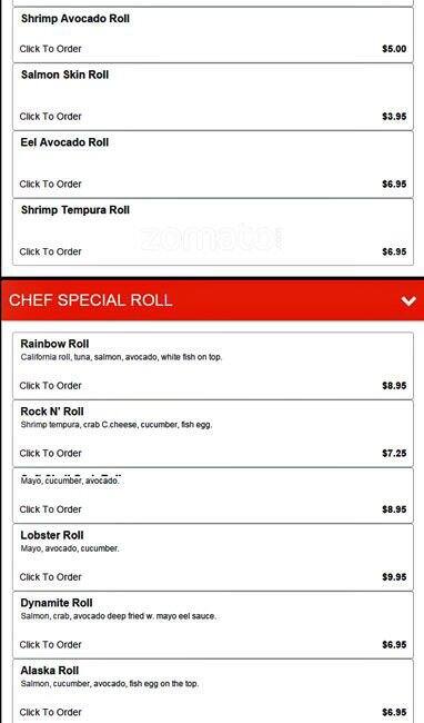 Carta de Sushi Kitchen & Hot Pot