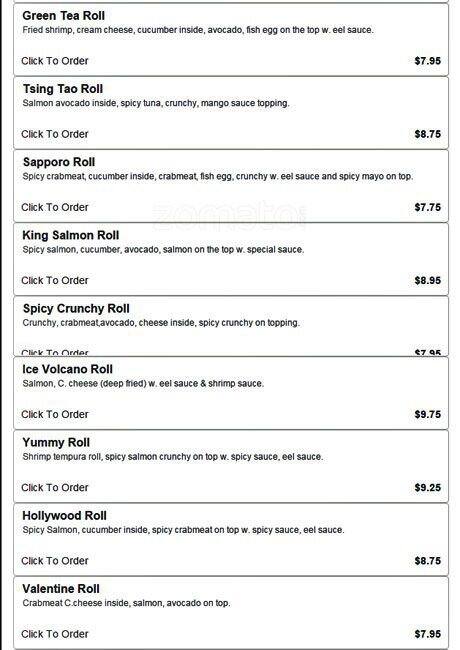 Carta de Sushi Kitchen & Hot Pot