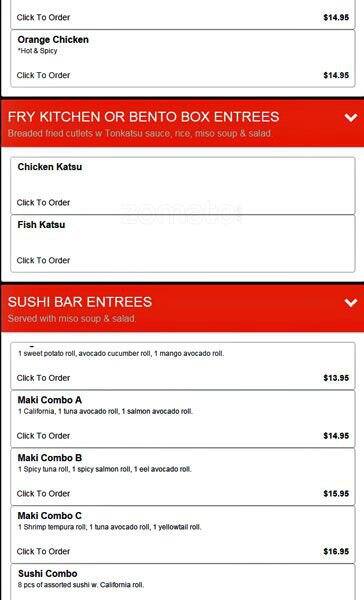 Carta de Sushi Kitchen & Hot Pot