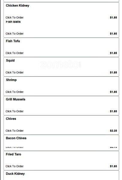 Carta de Sushi Kitchen & Hot Pot