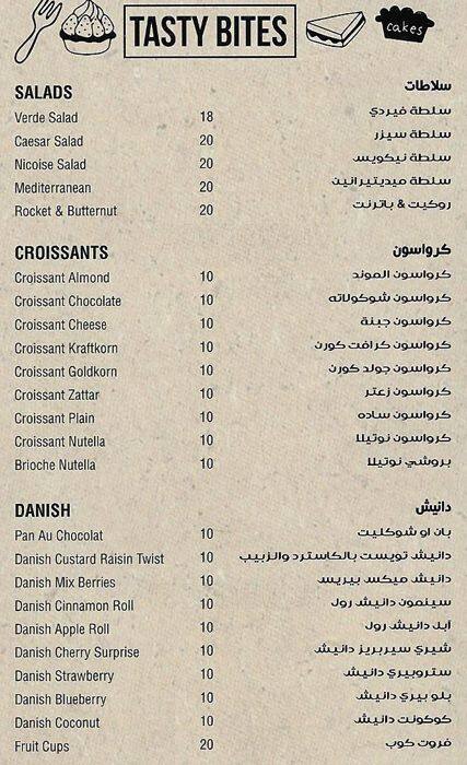 Coffee Time menu