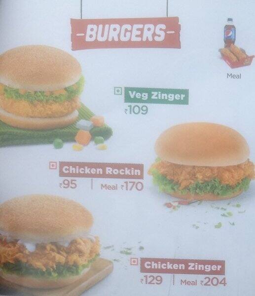 KFC Menu, Menu for KFC, Besant Nagar, Chennai Zomato