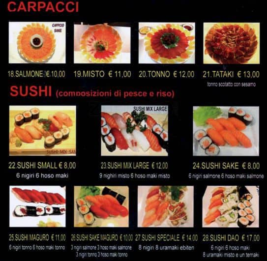 Menu di Dao Sushi 