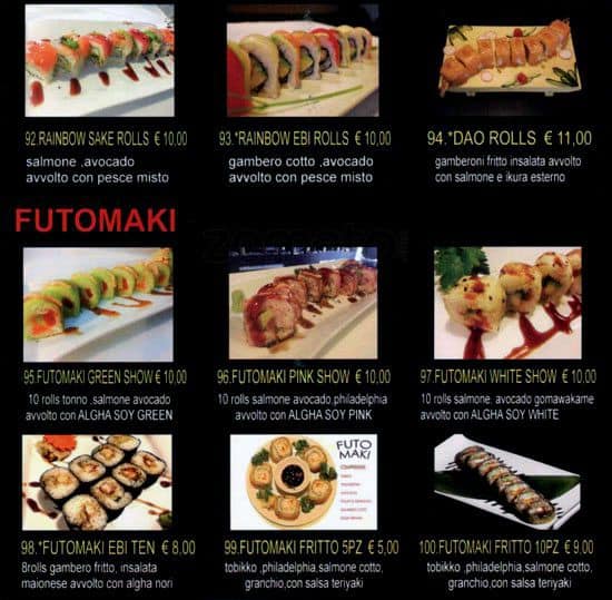 Menu di Dao Sushi 