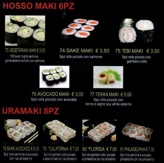 Menu di Dao Sushi 
