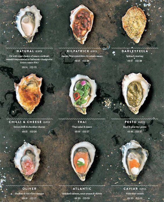 Menu at Oyster Bar Holdfast Shores, Glenelg