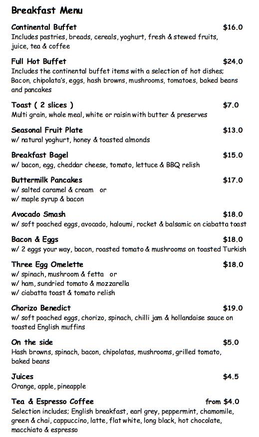 On Quay Menu, Menu for On Quay, Brisbane CBD, Brisbane Urbanspoon/Zomato