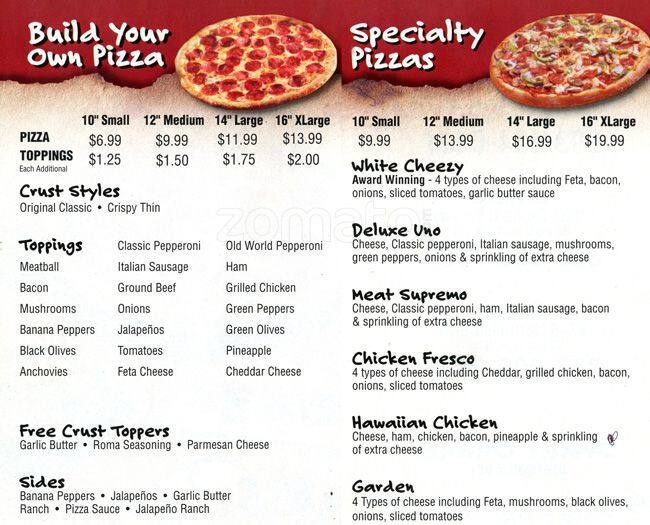 Marco s Pizza Menu Menu For Marco s Pizza Northfield Denver