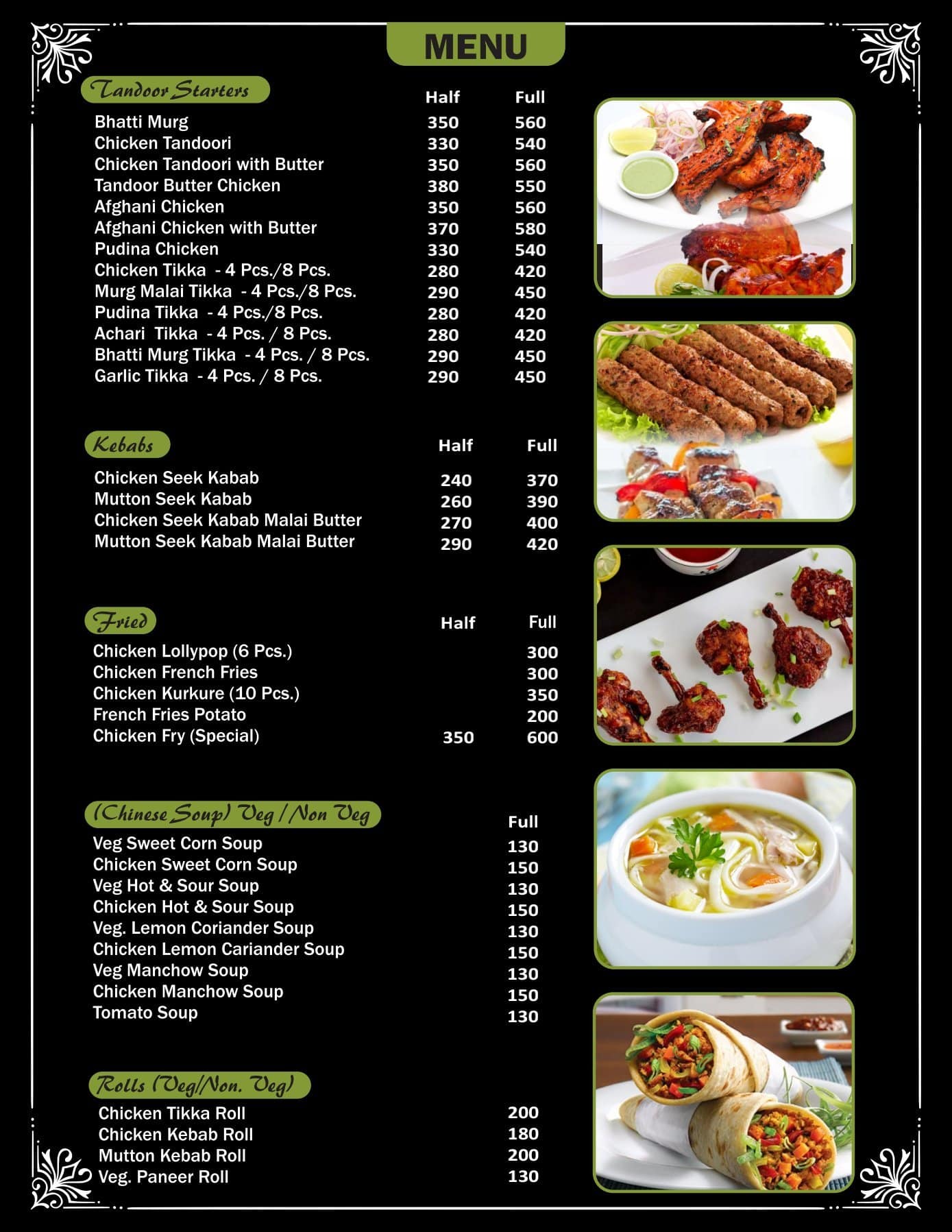 Menu of Olive Daniels, Karol Bagh, New Delhi