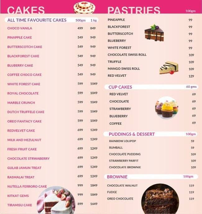 Menu of Winni Cakes & More, Kankarbagh, Patna