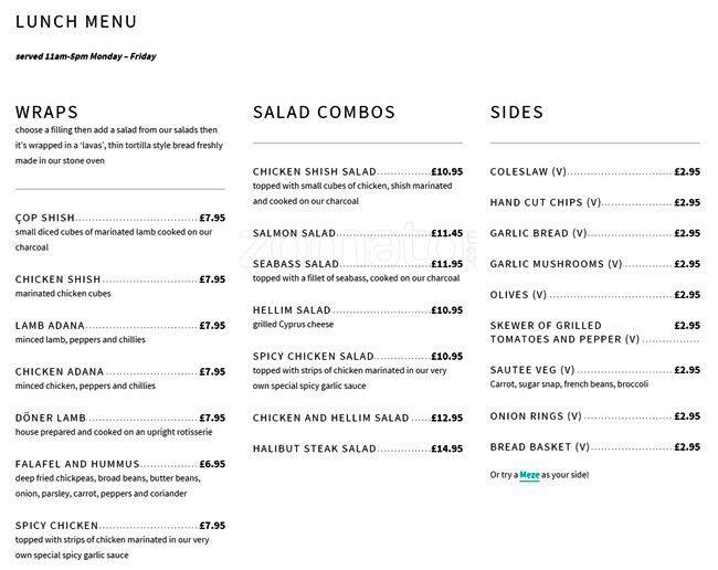 Menu at Havet Restaurant, Bromley