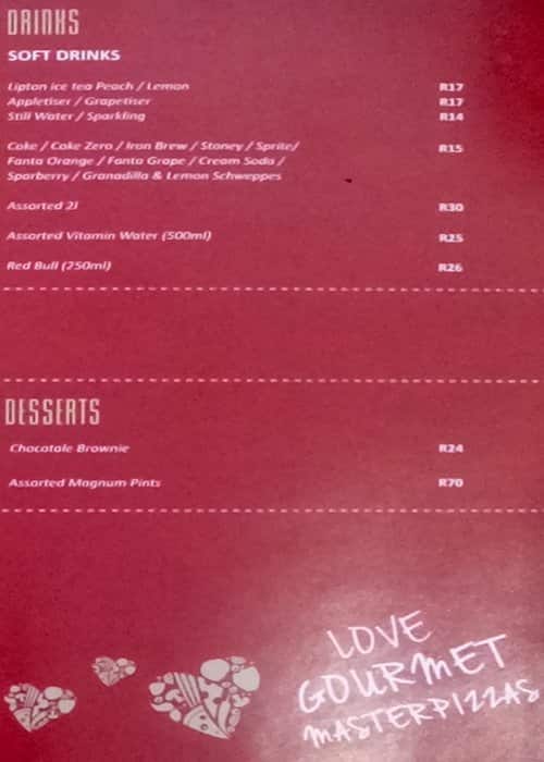 Menu at Pizzacasso Sunninghill restaurant, Randburg, Nyeri Road