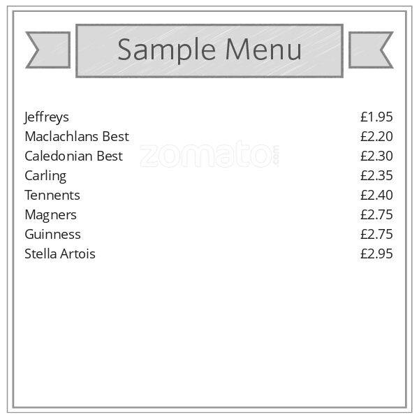 Diane's Pool Hall Menu, Menu for Diane's Pool Hall, West End, Edinburgh