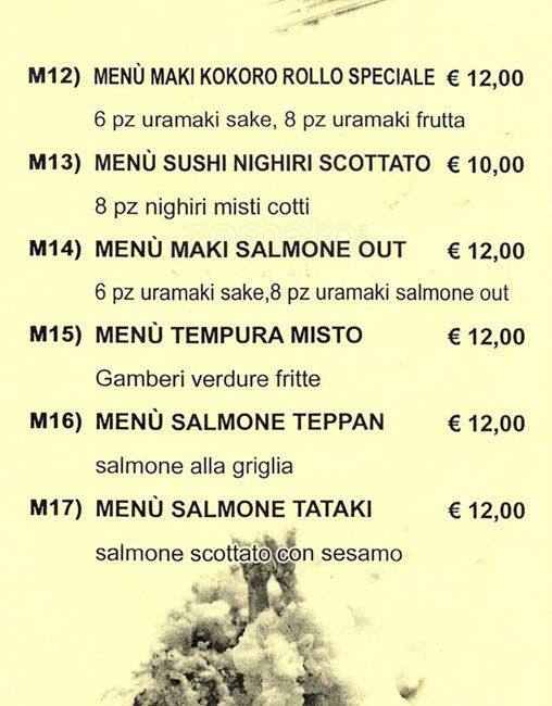 Menu di Taiyo 