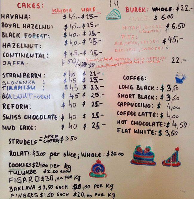 Sweet Galore Menu, Menu untuk Sweet Galore, Dandenong, Melbourne