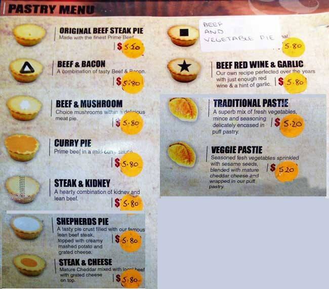 Menu at Jack's Bakery, Halls Head, 2/20 Peelwood Parade