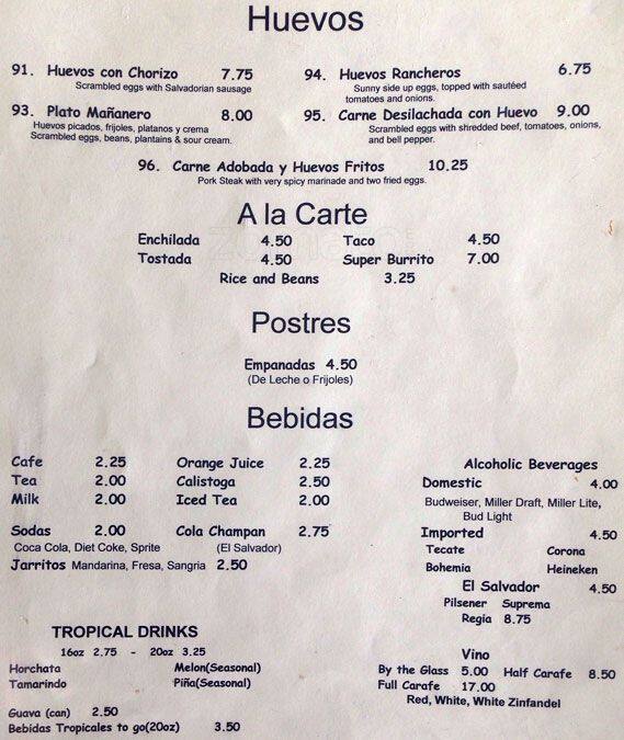 El Zocalo Menu Menu For El Zocalo South San Francisco South San Francisco