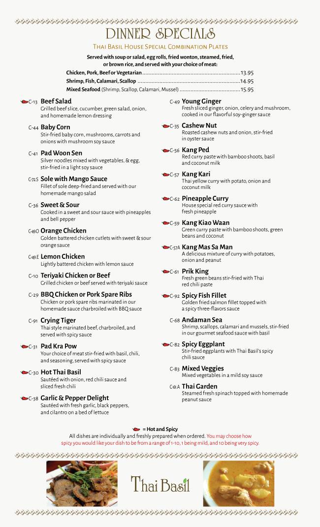Thai Basil Menu Menu Untuk Thai Basil Fullerton Orange County