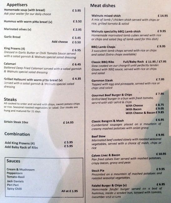 Walnuts a London Foto del Menu con Prezzi Zomato UK