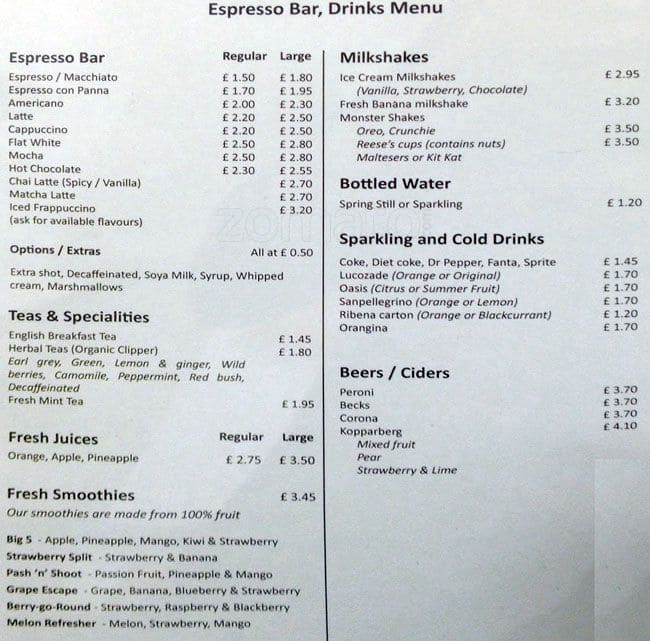Walnuts Cafe Chislehurst menu