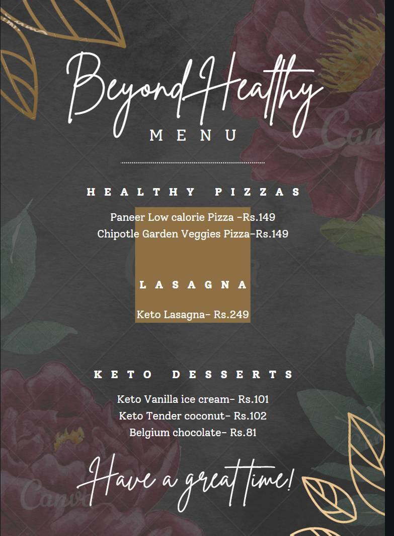 Menu of GoWhey Healthy Dessert Parlour, Hebbal, Bangalore