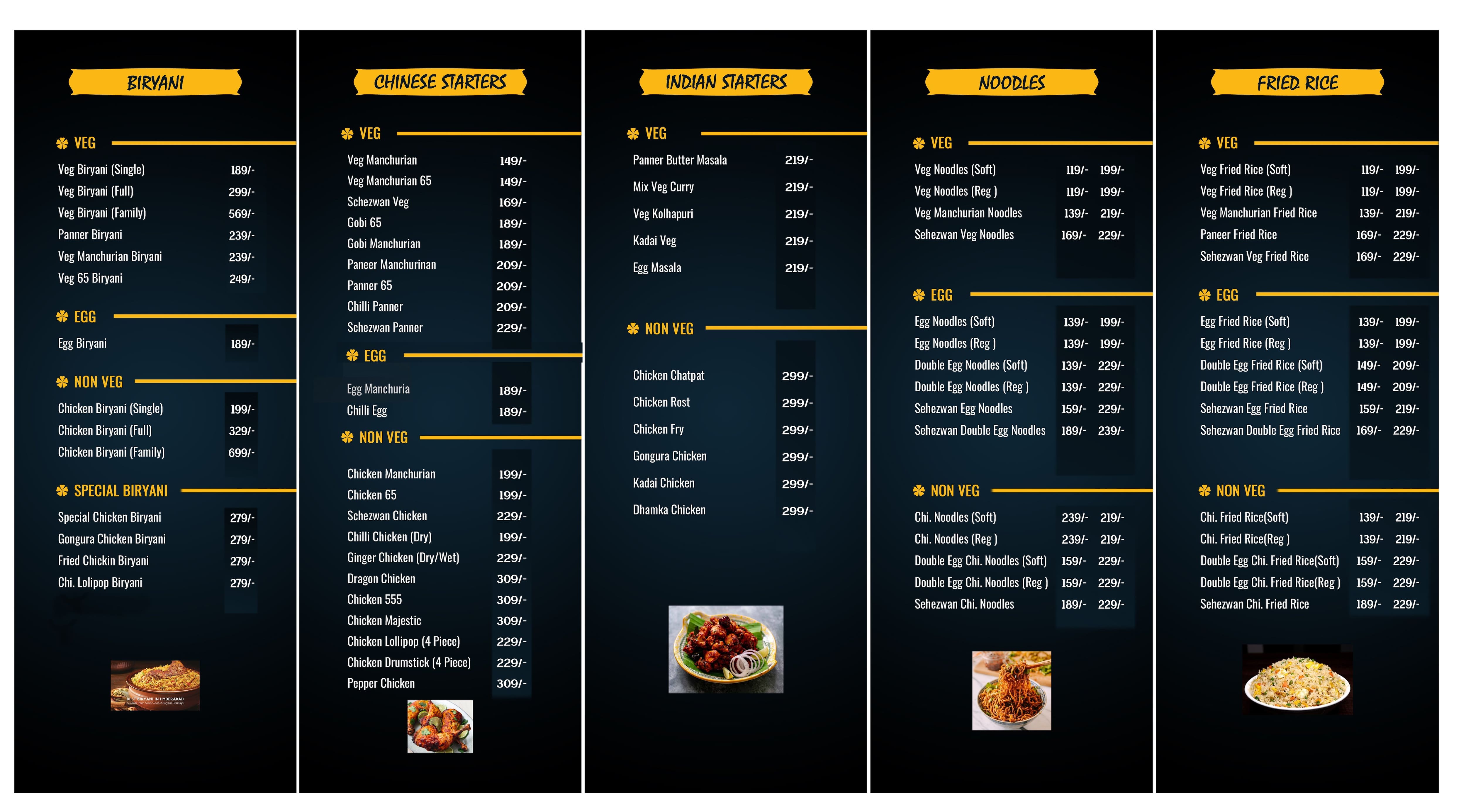 Menu of Red Chillis Kitchen, Boduppal, Hyderabad