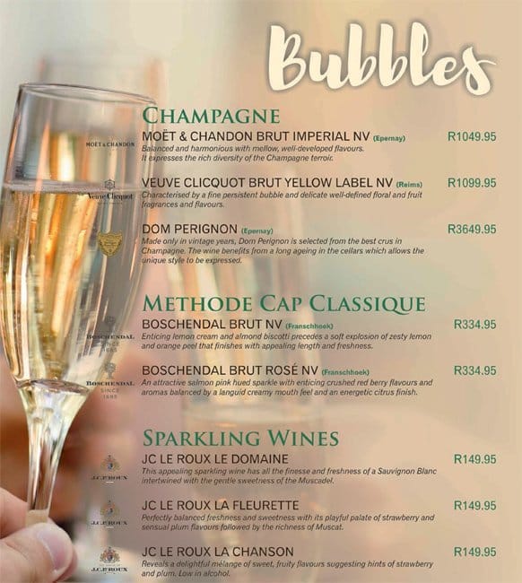 Menu at PiriPiri Portuguese Chicken restaurant, Johannesburg South