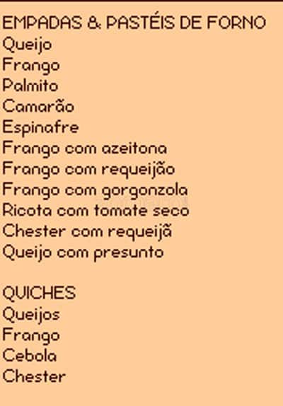 Pura Delícia cardápio