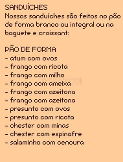 Pura Delícia cardápio