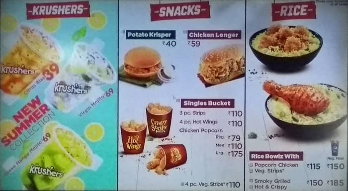 KFC Menu, Menu for KFC, Alambagh, Lucknow - Zomato