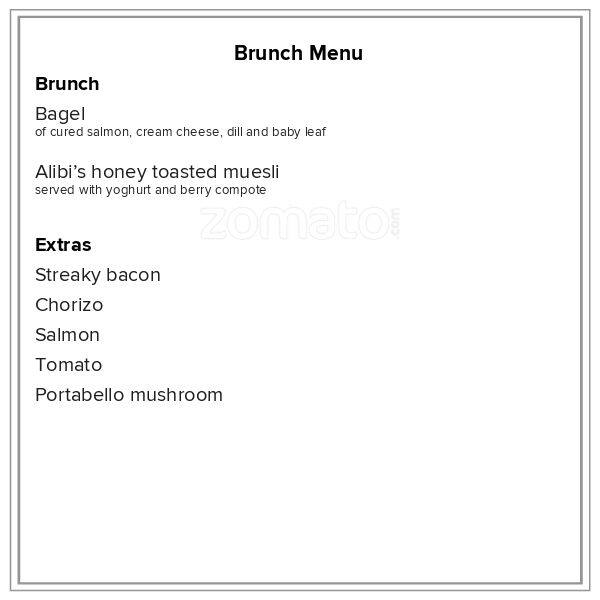 Alibi menu