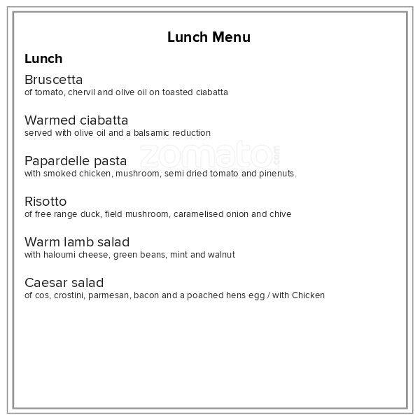 Alibi menu