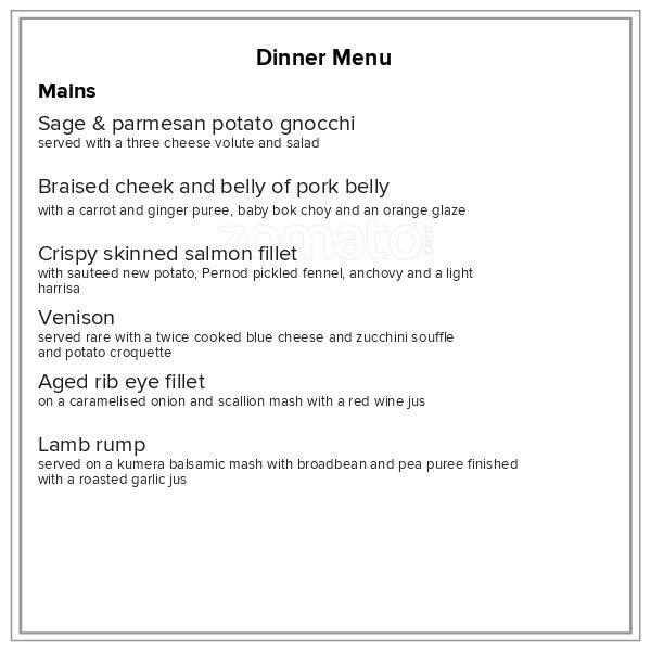 Alibi menu