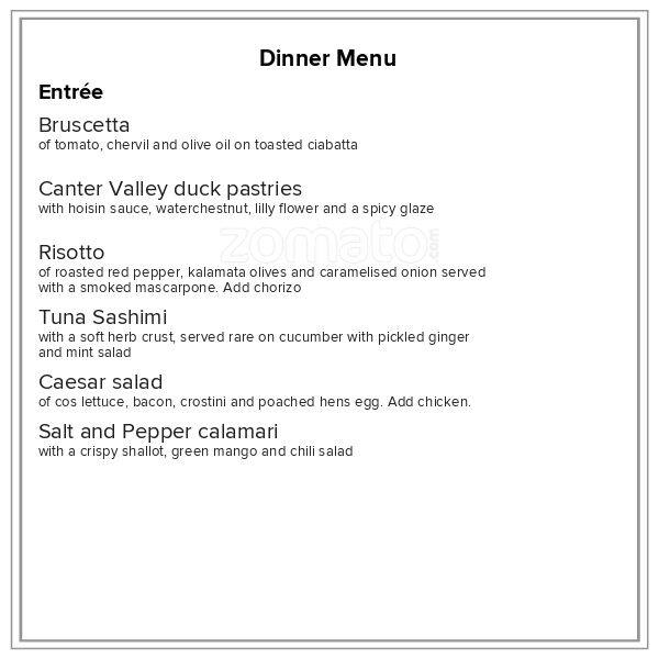 Alibi menu