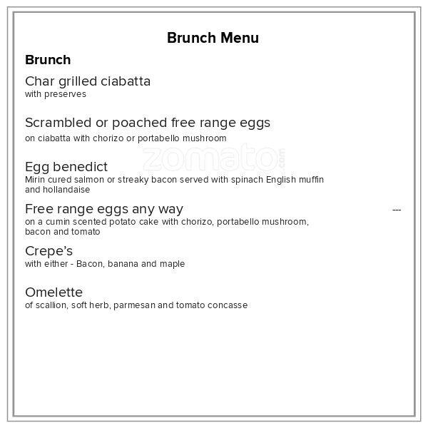 Alibi menu
