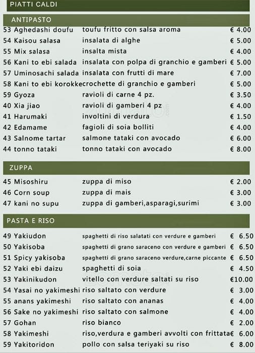 Menu di Saien 