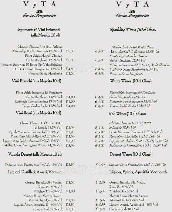 Menu di Vyta 